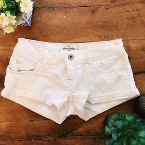 White Jean Shorts from Abercrombie